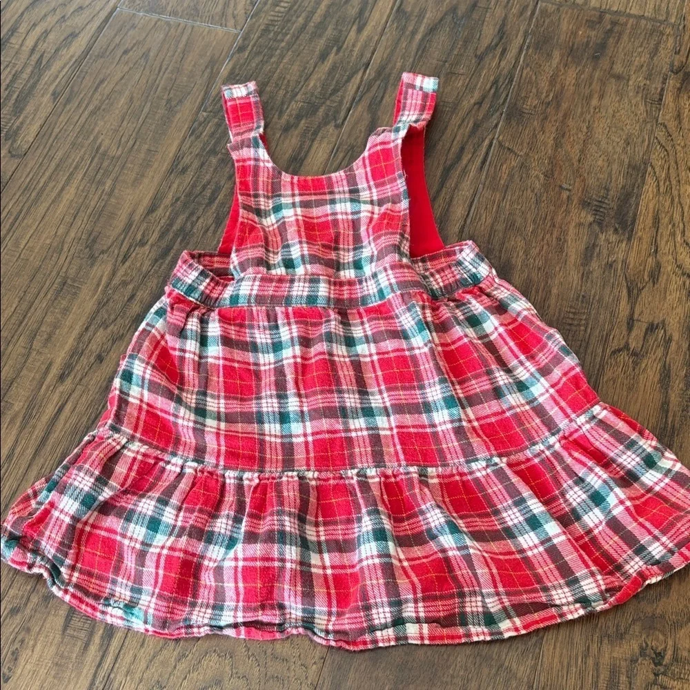 Cat & Jack red plaid jumper dress